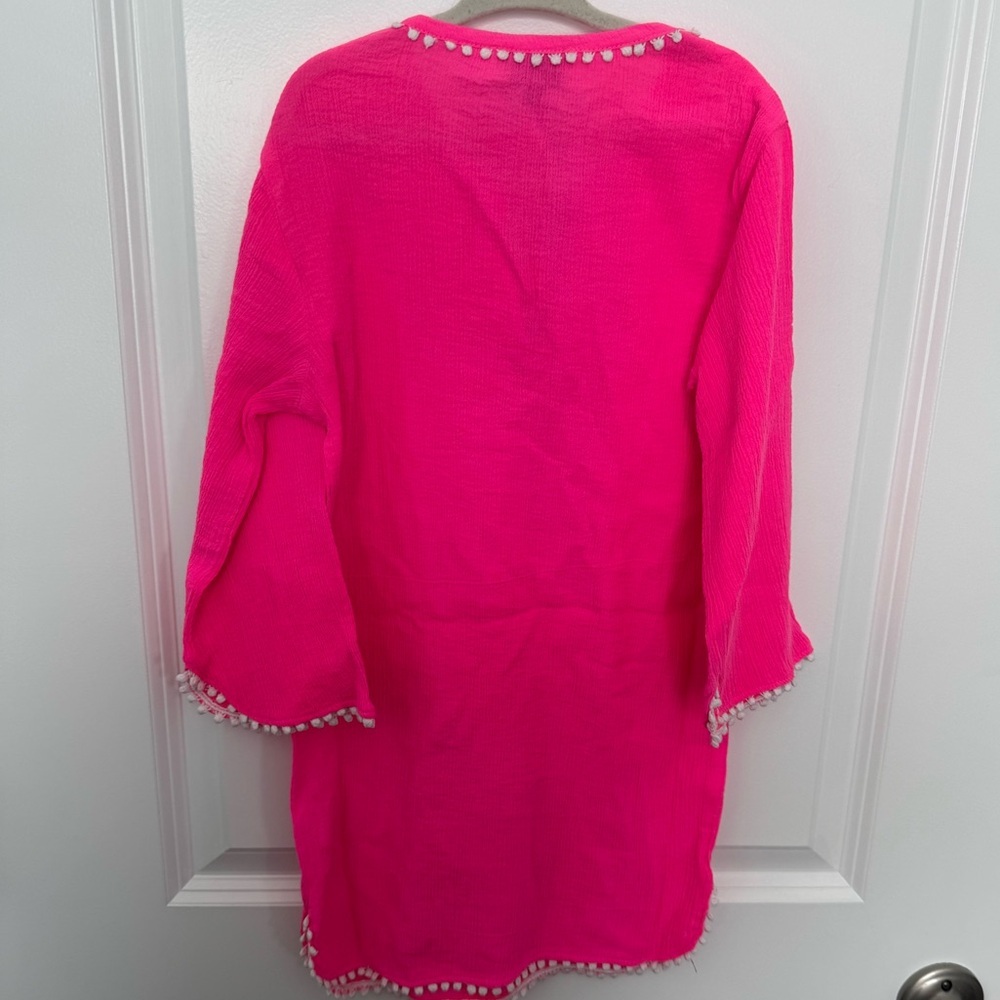 NWT Sophie Catalou Girls Hot Pink Tunic Cover Up Size 7 - Picture 6 of 6